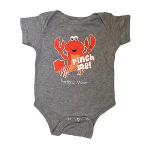 Soft as a Grape Pinch Me Portland Maine gray onesie Size 18M